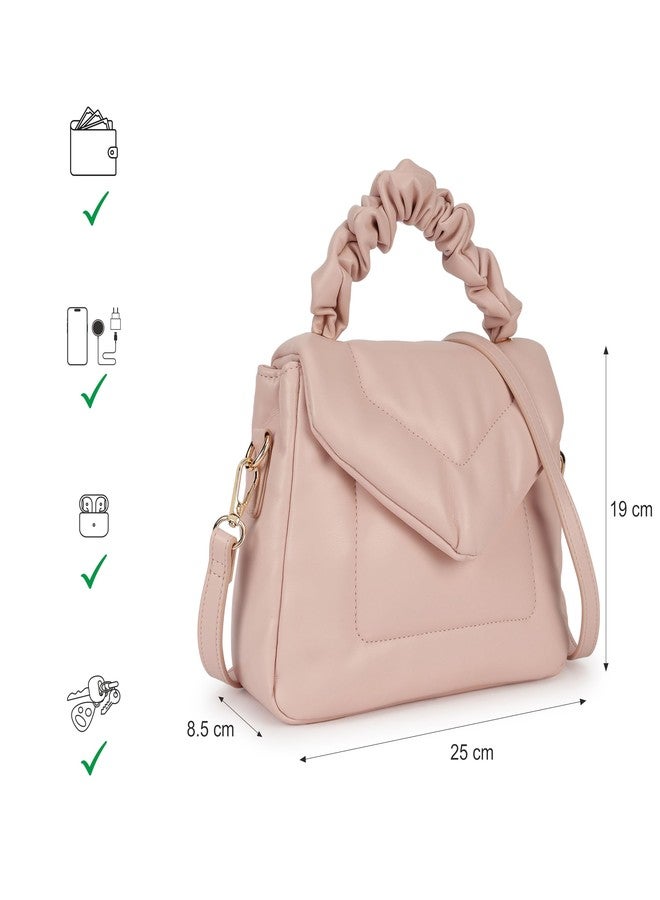 Fastrack Ruched Handle Satchel Bag for Women | Faux Leather Handbag with Dual Compartments, Organiser Pockets and Structured Silhouette | Stylish Day-to-Night Bag for Office and Weekend Outings - Image 4